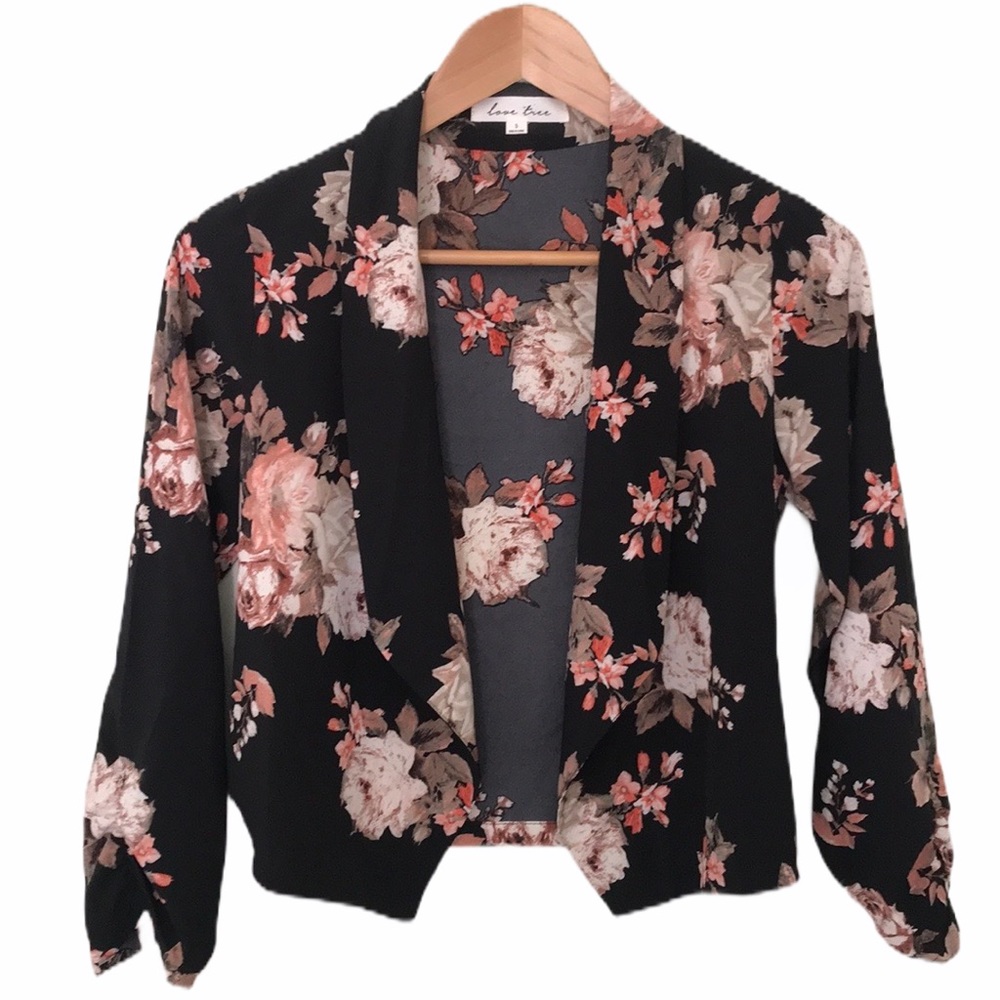 Floral silky cardigan NWOT